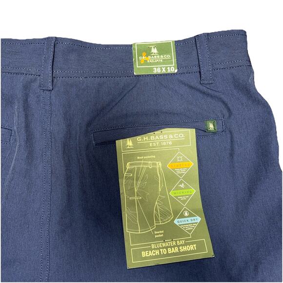 New G.H Bass & Co Stretch Shorts 36x10 Quick Dry Cargo 5Pockets High Quality $65 - Picture 3 of 5